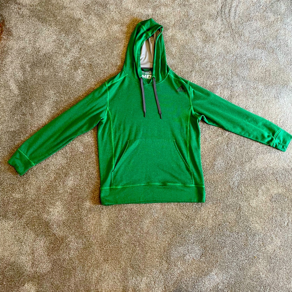 Green Adidas Climawarm Hoodie—Medium